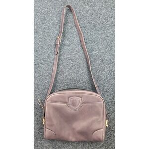 Vintage Aries Piel Bovino Purple Handbag Gold Silver Hardware